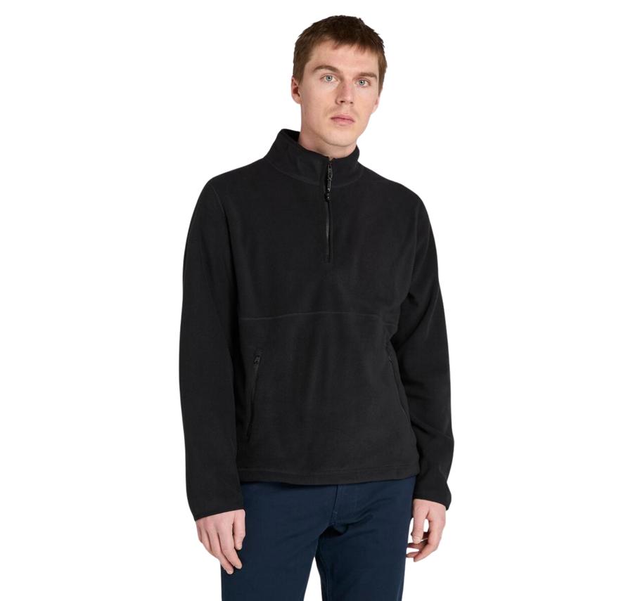 Timberland 1-4 Zip Polar Fleece Erkek Sweatshirt Siyah Timberland 1-4 Zip Polar Fleece Erkek Sweatshirt Siyah