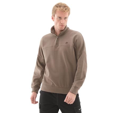Timberland 1-4 Zip Sweatshirt Erkek Sweatshirt Kahve