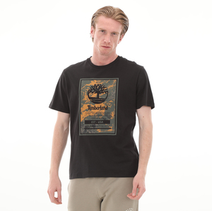 Timberland Aop Ss Logo Tee Erkek T-Shirt Siyah