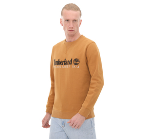 Timberland Embroidery Logo Brush Back Crew Neck Erkek Sweatshirt Kahve
