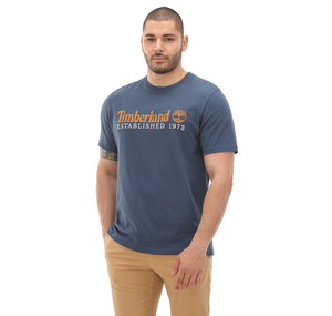 Timberland Embroidery Logo Tee Erkek T-Shirt Mavi