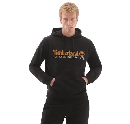 Timberland Establıshed 1973 Embroidered Logo Loopba Erkek Sweatshirt Siyah