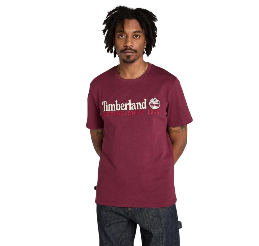 Timberland Establıshed 1973 Embroidery Logo Tee Erkek T-Shirt Bordo Timberland Establıshed 1973 Embroidery Logo Tee Erkek T-Shirt Bordo