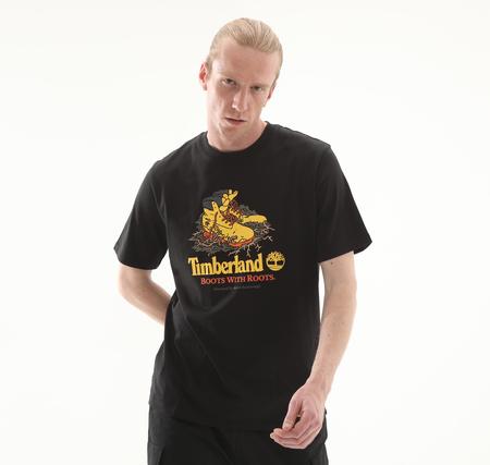 Timberland Front Boot Graphic Tee Erkek T-Shirt Lacivert