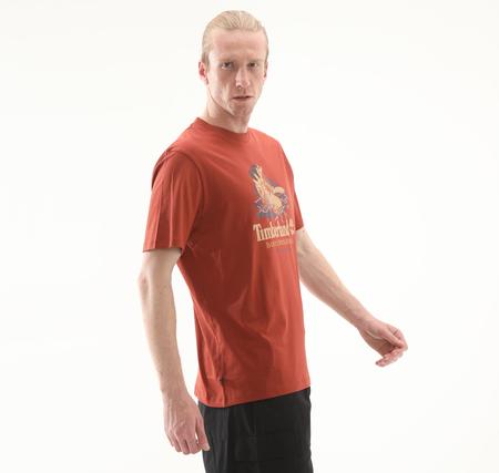Timberland Front Boot Graphic Tee Erkek T-Shirt Kahve