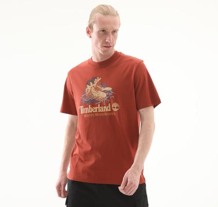 Timberland Front Boot Graphic Tee Erkek T-Shirt Kahve