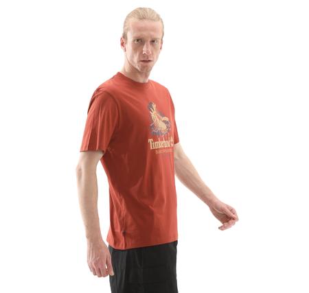 Timberland Front Boot Graphic Tee Erkek T-Shirt Kahve