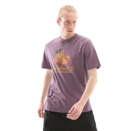 Timberland Front Boot Graphic Tee Erkek T-Shirt Mor