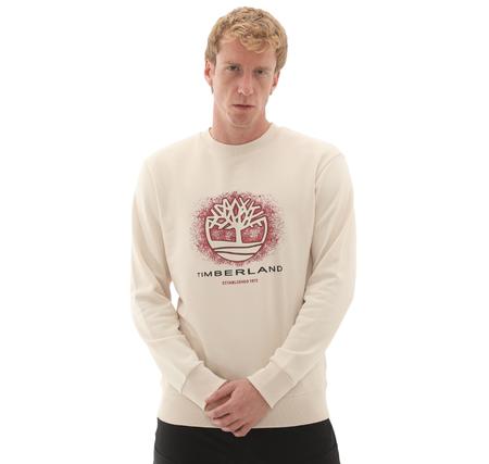 Timberland Front Seasonal Tree Logo Graphic Crewnec Erkek Sweatshirt Krem Timberland Front Seasonal Tree Logo Graphic Crewnec Erkek Sweatshirt Krem