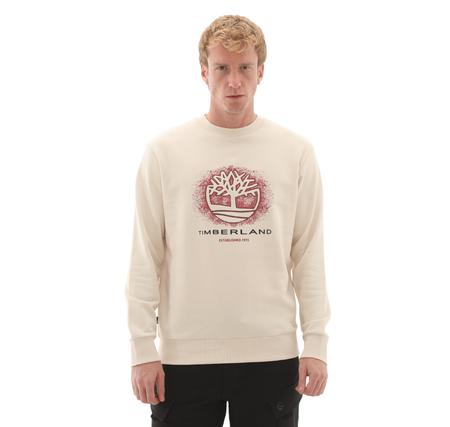 Timberland Front Seasonal Tree Logo Graphic Crewnec Erkek Sweatshirt Krem Timberland Front Seasonal Tree Logo Graphic Crewnec Erkek Sweatshirt Krem