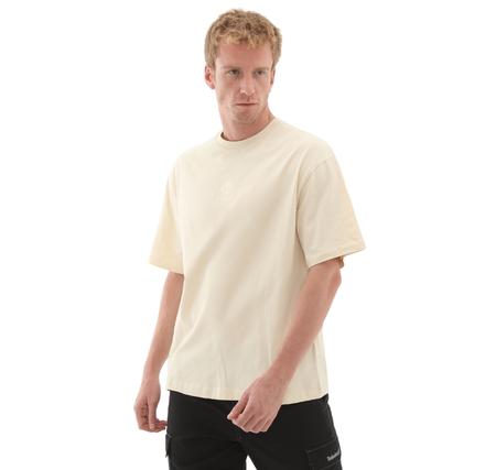 Timberland Hampthon Tonal Stack Logo Tee Erkek T-Shirt Bej