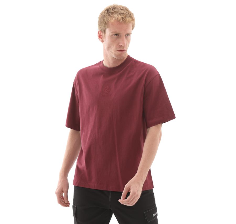 Timberland Hampthon Tonal Stack Logo Tee Erkek T-Shirt Bordo Timberland Hampthon Tonal Stack Logo Tee Erkek T-Shirt Bordo