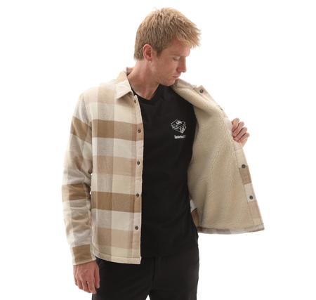 Timberland High Pile Lined Overshirt Erkek Ceket Krem