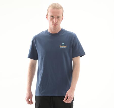 Timberland Illustrated Tree Logo Back Graphic Tee Erkek T-Shirt Lacivert