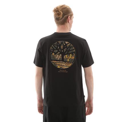 Timberland Illustrated Tree Logo Back Graphic Tee Erkek T-Shirt Siyah