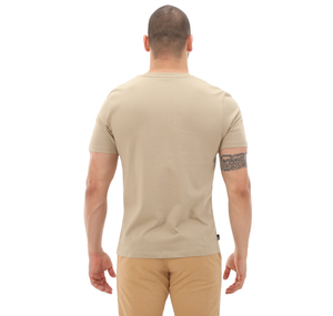 Timberland Linear Logo Short Sleeve Tee Erkek T-Shirt Krem