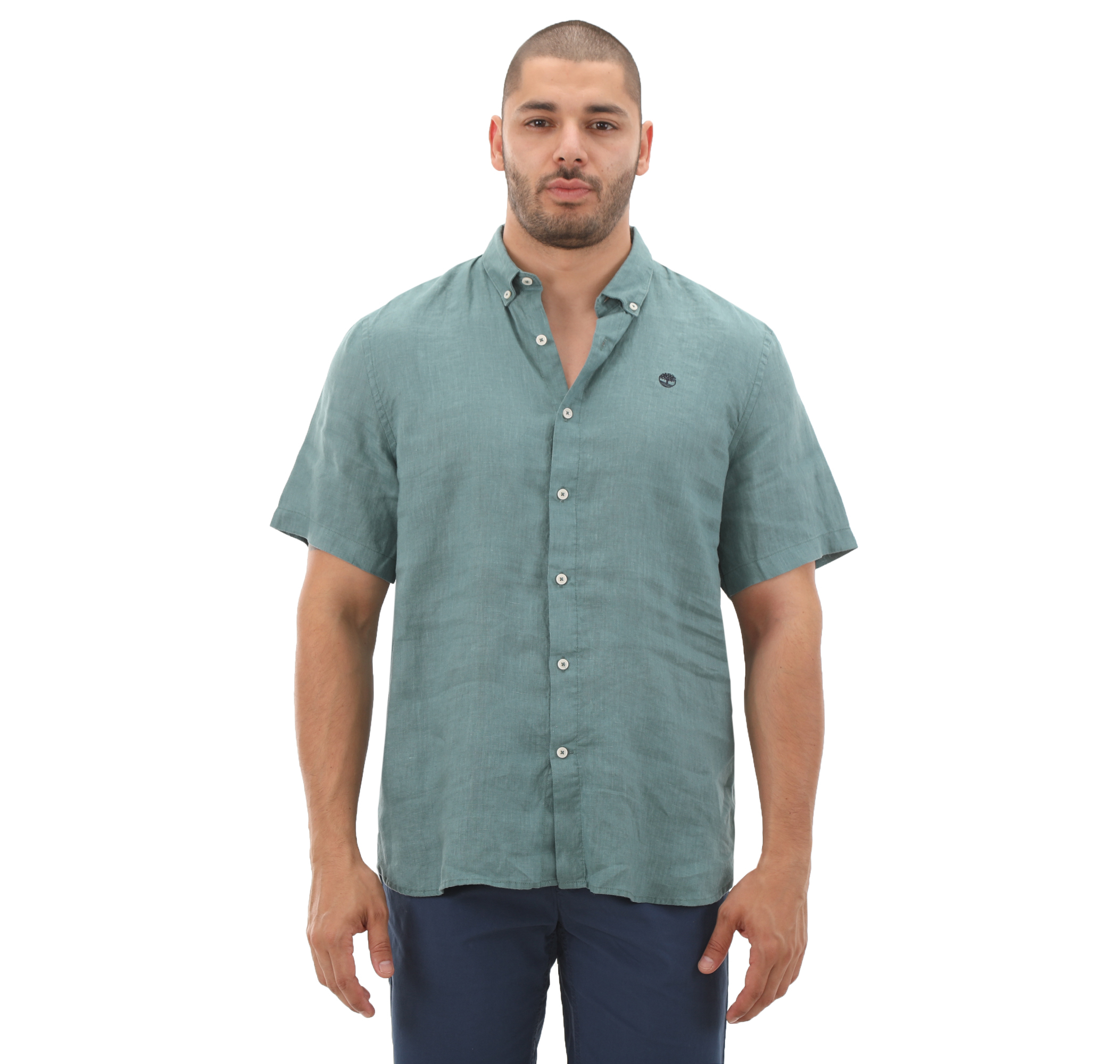 Мужская рубашка Timberland Linen Short Sleeve Shirt Gömlek