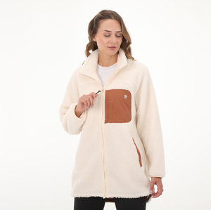 Timberland Long Sherpa Fleece Jacket Kadın Ceket Beyaz