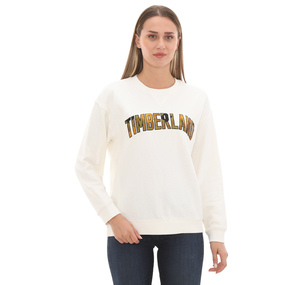 Timberland Plaid Logo Sweatshirt Kadın Sweatshirt Beyaz