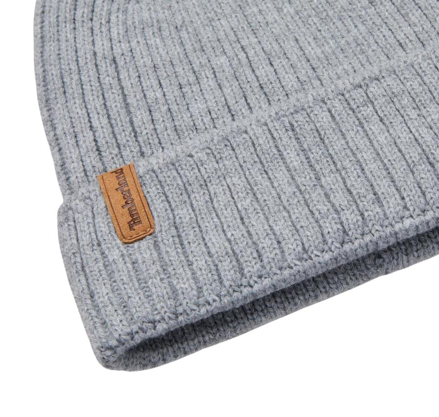 Timberland Rib Knit Beanie Erkek Gri Timberland Rib Knit Beanie Erkek Gri