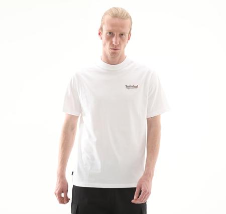 Timberland Rugged Active Gear Back Graphic Tee Erkek T-Shirt Beyaz