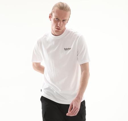 Timberland Rugged Active Gear Back Graphic Tee Erkek T-Shirt Beyaz