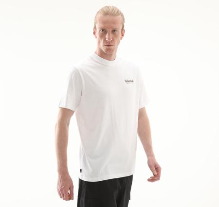 Timberland Rugged Active Gear Back Graphic Tee Erkek T-Shirt Beyaz