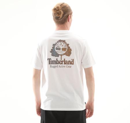 Timberland Rugged Active Gear Back Graphic Tee Erkek T-Shirt Beyaz