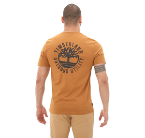 Timberland Short Sleeve Back Logo Graphic Tee Erkek T-Shirt Kahve