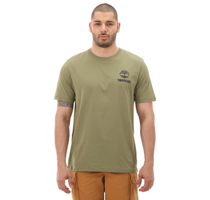 Timberland Short Sleeve Back Logo Graphic Tee Erkek T-Shirt Haki
