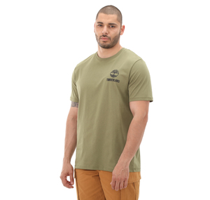 Timberland Short Sleeve Back Logo Graphic Tee Erkek T-Shirt Haki