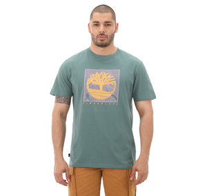 Timberland Short Sleeve Front Graphic Tee Erkek T-Shirt Yeşil