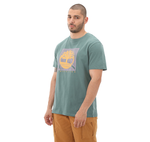 Timberland Short Sleeve Front Graphic Tee Erkek T-Shirt Yeşil