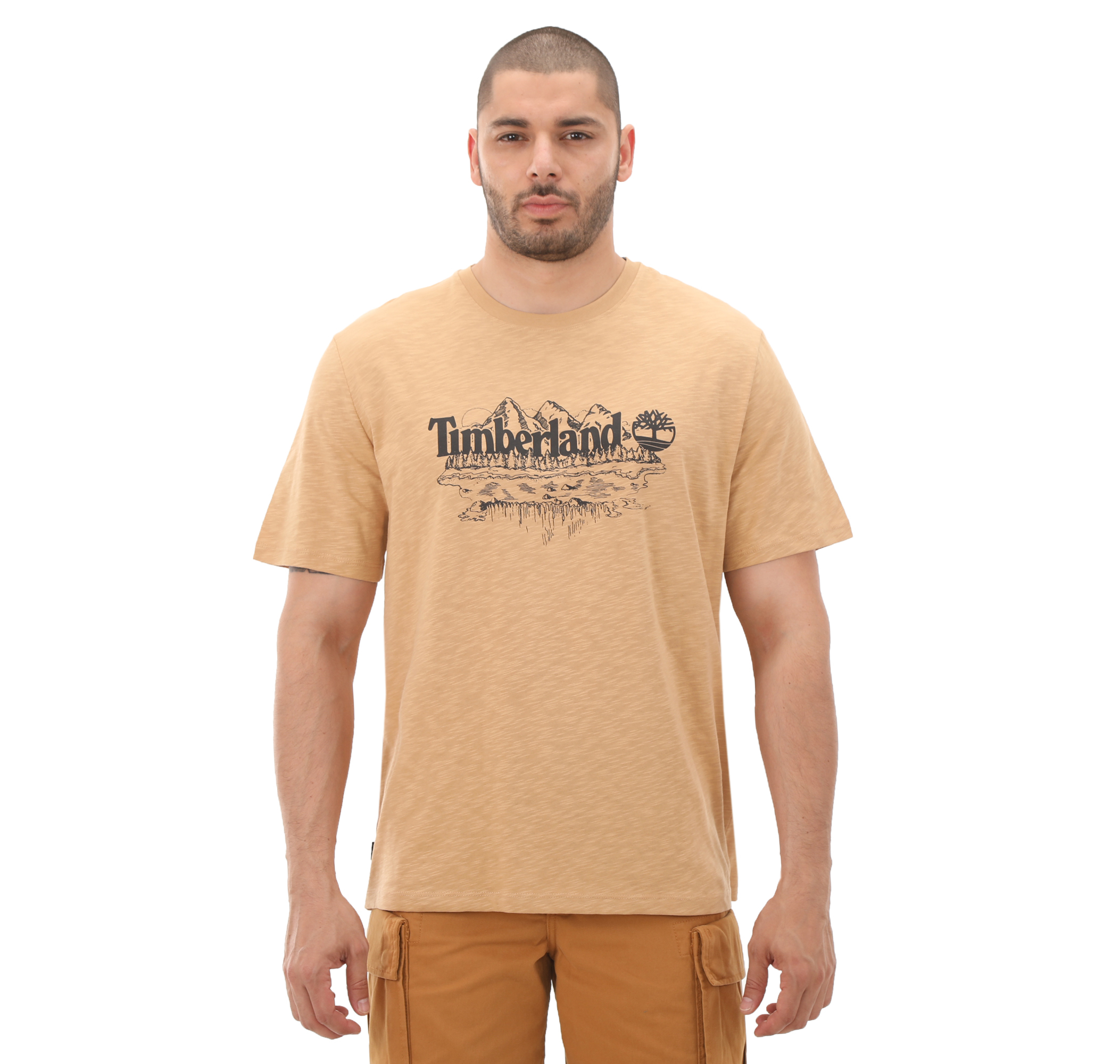 Мужская футболка Timberland Short Sleeve Graphic Slub Tee Krem