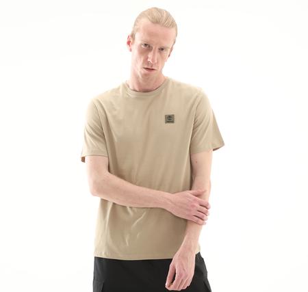 Timberland Short Sleeve Woven Badge Tee Erkek T-Shirt Haki