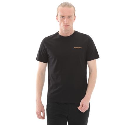 Timberland Small Linear Logo Print Tee Erkek T-Shirt Siyah