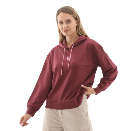 Timberland Stack Logo Loop Back Hoodie Kadın Sweatshirt Bordo Timberland Stack Logo Loop Back Hoodie Kadın Sweatshirt Bordo