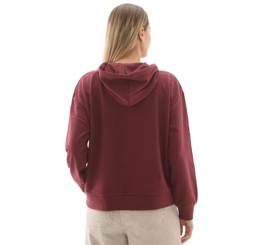 Timberland Stack Logo Loop Back Hoodie Kadın Sweatshirt Bordo Timberland Stack Logo Loop Back Hoodie Kadın Sweatshirt Bordo