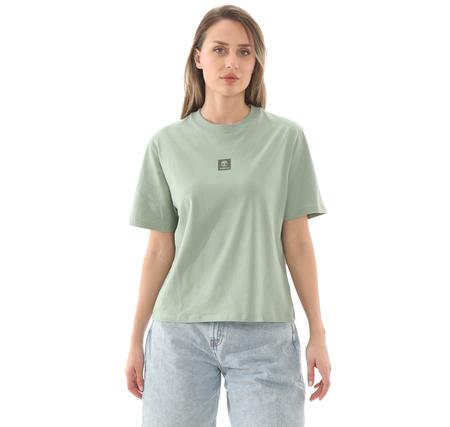 Timberland Stack Logo Short-Sleeve Tee Kadın T-Shirt Yeşil
