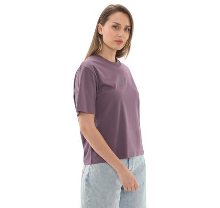 Timberland Stack Logo Short-Sleeve Tee Kadın T-Shirt Mor