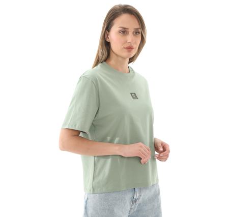 Timberland Stack Logo Short-Sleeve Tee Kadın T-Shirt Yeşil