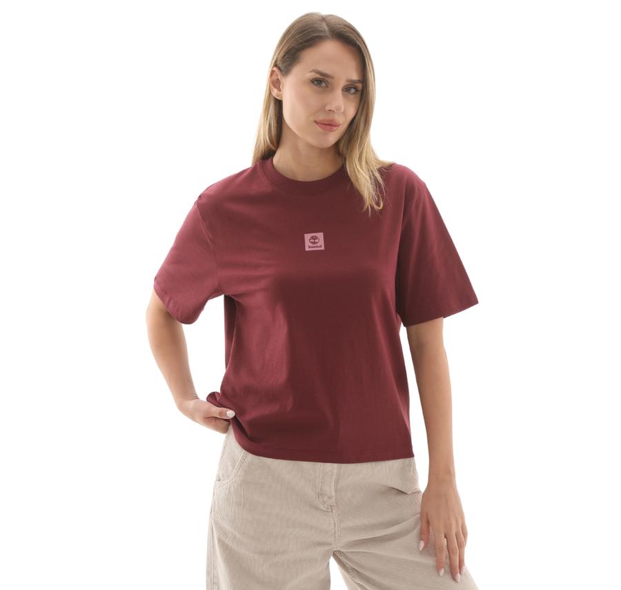 Timberland Stack Logo Short-Sleeve Tee Kadın T-Shirt Bordo Timberland Stack Logo Short-Sleeve Tee Kadın T-Shirt Bordo