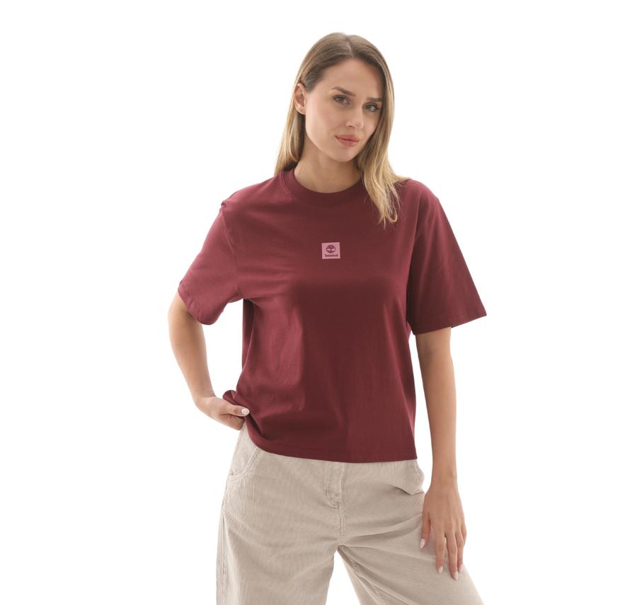 Timberland Stack Logo Short-Sleeve Tee Kadın T-Shirt Bordo Timberland Stack Logo Short-Sleeve Tee Kadın T-Shirt Bordo