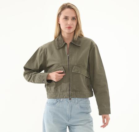 Timberland Strafford Washed Canvas Jacket Kadın Ceket Yeşil