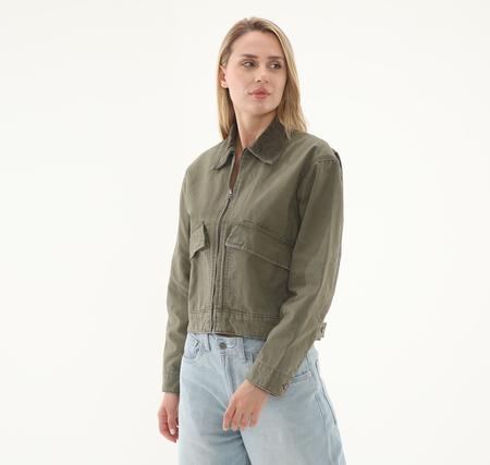 Timberland Strafford Washed Canvas Jacket Kadın Ceket Yeşil