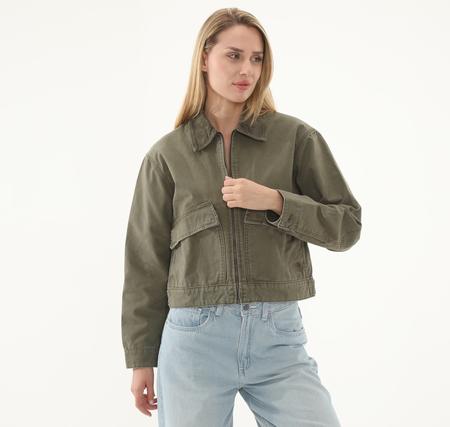 Timberland Strafford Washed Canvas Jacket Kadın Ceket Yeşil