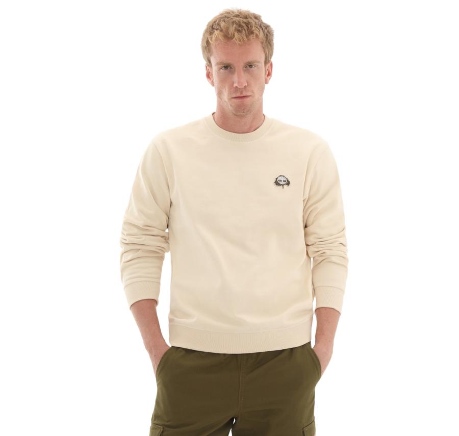 Timberland Tree Logo Patch Crewneck Erkek Sweatshirt Krem Timberland Tree Logo Patch Crewneck Erkek Sweatshirt Krem