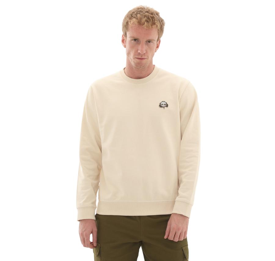 Timberland Tree Logo Patch Crewneck Erkek Sweatshirt Krem Timberland Tree Logo Patch Crewneck Erkek Sweatshirt Krem