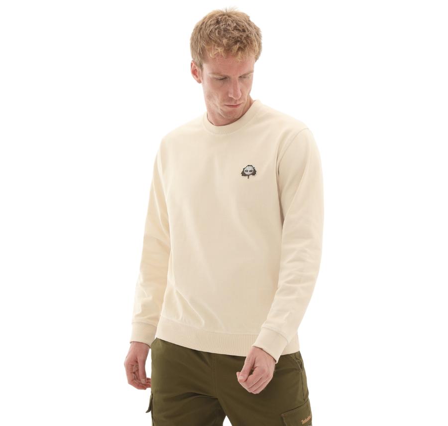 Timberland Tree Logo Patch Crewneck Erkek Sweatshirt Krem Timberland Tree Logo Patch Crewneck Erkek Sweatshirt Krem