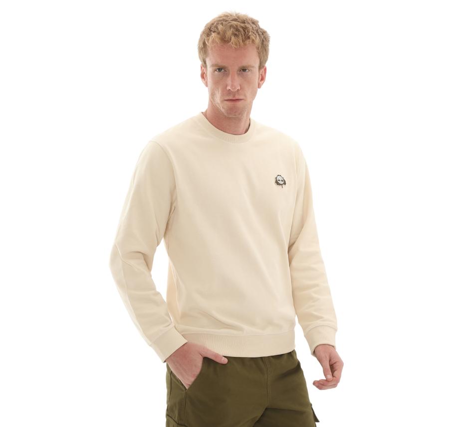 Timberland Tree Logo Patch Crewneck Erkek Sweatshirt Krem Timberland Tree Logo Patch Crewneck Erkek Sweatshirt Krem